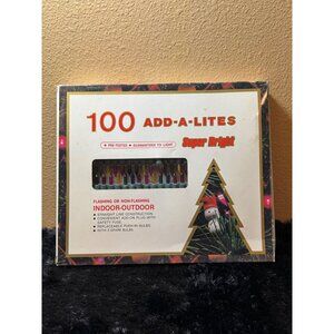 Vintage 100 Add-A-Lites Super Bright Indoor/Outdoor Christmas Lights New